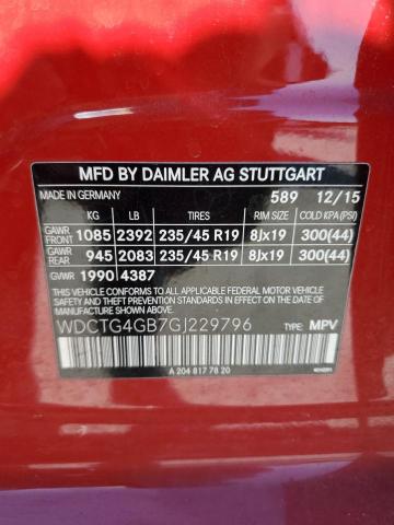 2016 MERCEDES-BENZ GLA 250 4MATIC WDCTG4GB7GJ229796