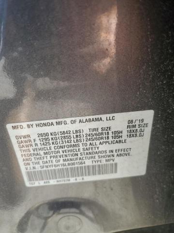 2020 HONDA PILOT LX 5FNYF6H16LB001564