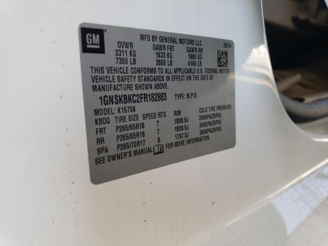 2015 CHEVROLET TAHOE K150 - 1GNSKBKC2FR182883