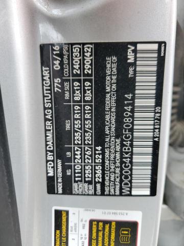 2016 MERCEDES-BENZ GLC 300 4M WDC0G4KB4GF089414