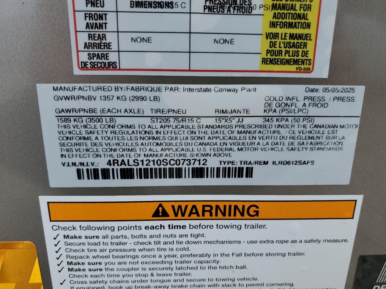 Lot #3257154240 2025 INTERSTATE WEST UNKNOWN