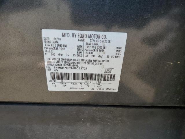 2018 FORD EXPLORER X 1FM5K7D89JGC11727