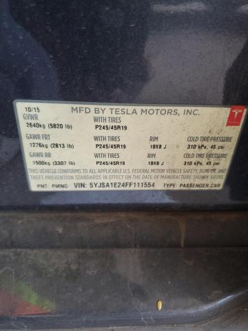 2015 TESLA MODEL S 5YJSA1E24FF111554
