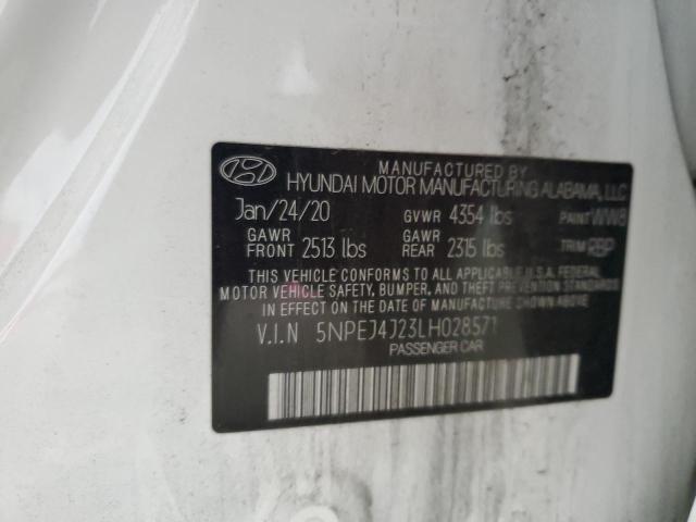 2020 HYUNDAI SONATA SEL 5NPEJ4J23LH028571