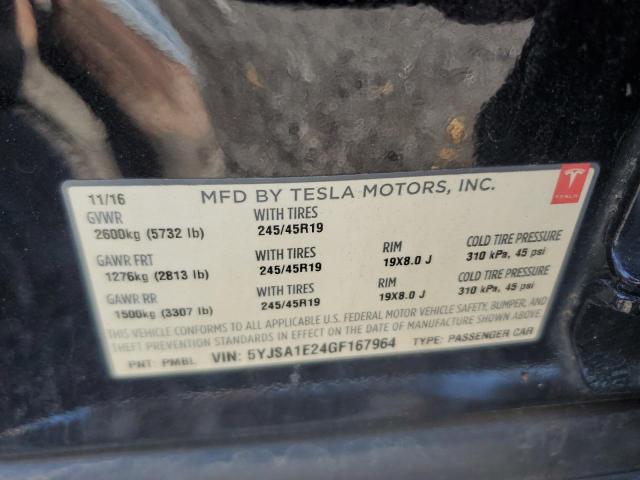 2016 TESLA MODEL S 5YJSA1E24GF167964