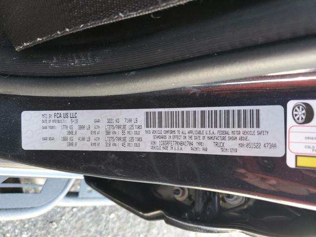 2019 RAM 1500 REBEL 1C6SRFET7KN841704