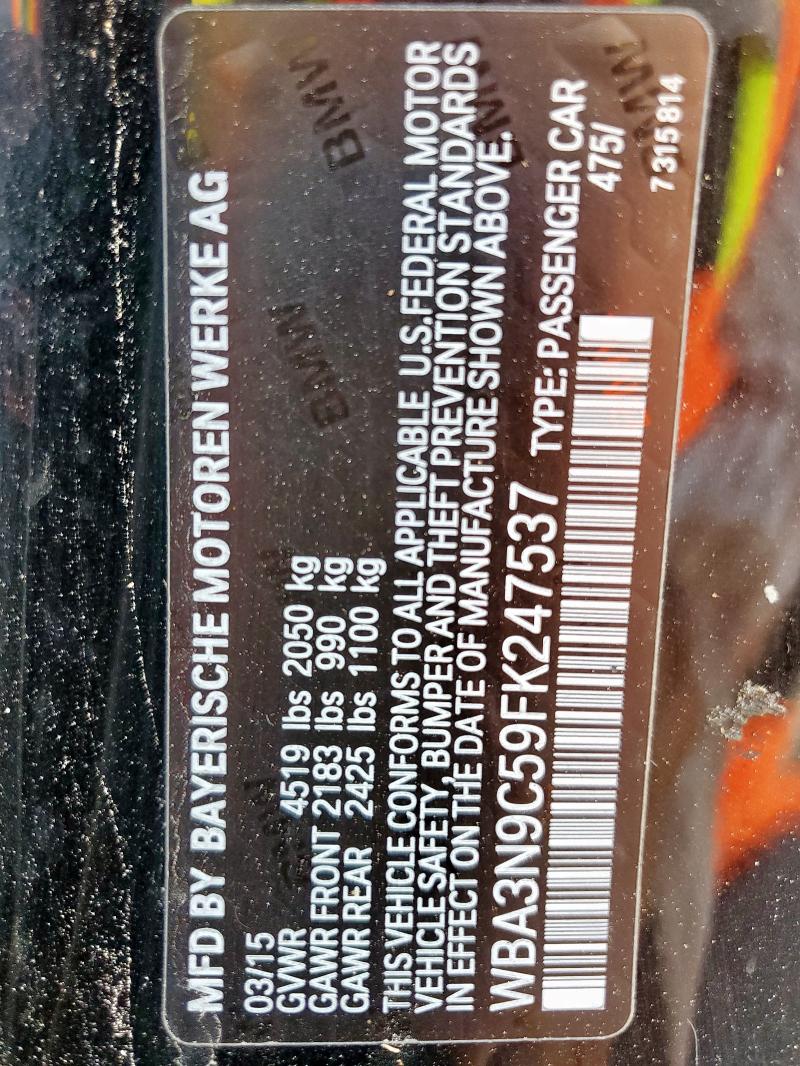 2015 BMW 428 XI WBA3N9C59FK247537