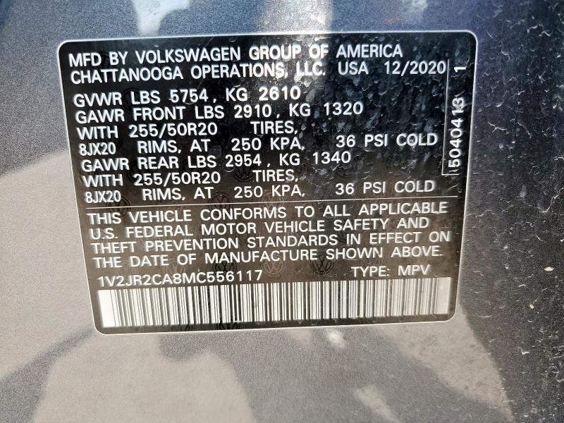 2021 VOLKSWAGEN ATLAS SE - 1V2JR2CA8MC556117