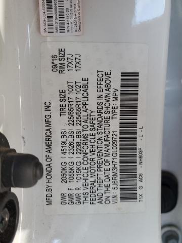 2016 HONDA CR-V EXL 5J6RM3H71GL029721