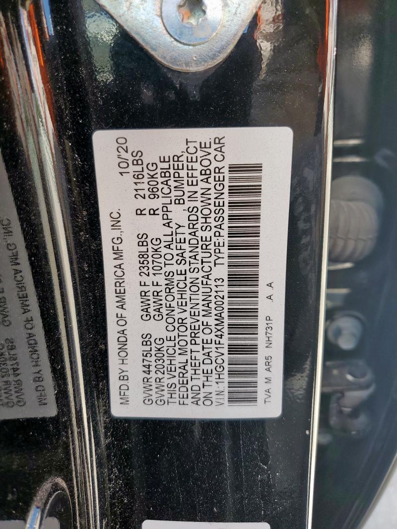 2021 HONDA ACCORD SPO 1HGCV1F4XMA002113