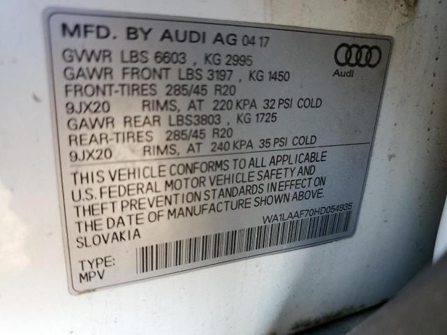 2017 AUDI Q7 PREMIUM WA1LAAF70HD054935