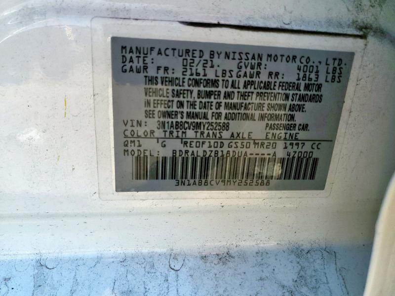 2021 NISSAN SENTRA SV 3N1AB8CV9MY252588