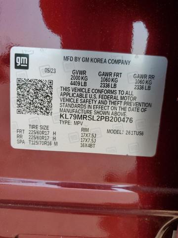 2023 CHEVROLET TRAILBLAZR KL79MRSL2PB200476