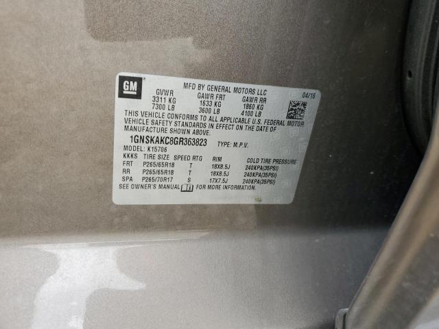 2016 CHEVROLET TAHOE K1500 LS 1GNSKAKC8GR363823