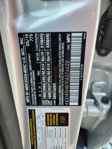 2015 MERCEDES-BENZ ML 350 4MA 4JGDA5HB7FA576622