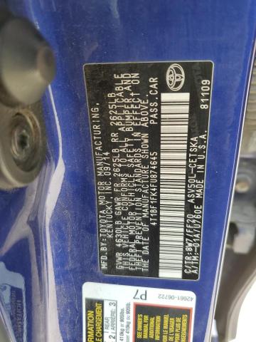 2015 TOYOTA CAMRY LE 4T1BF1FK4FU874645