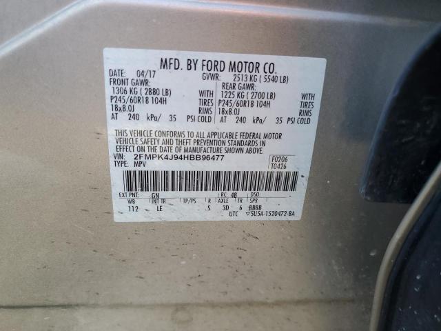 2017 FORD EDGE SEL 2FMPK4J94HBB96477