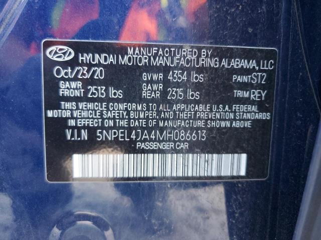 2021 HYUNDAI SONATA SEL 5NPEL4JA4MH086613