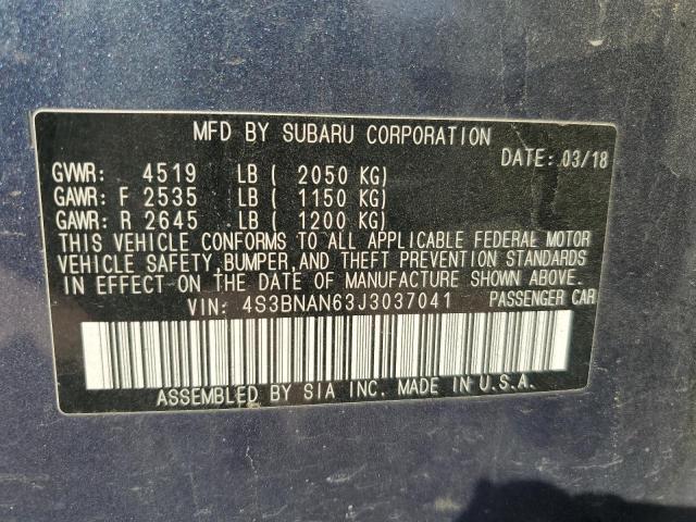 2018 SUBARU LEGACY 2.5I LIMITED 4S3BNAN63J3037041