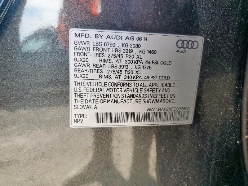 2015 AUDI Q7 PREMIUM WA1LGAFEXFD002609