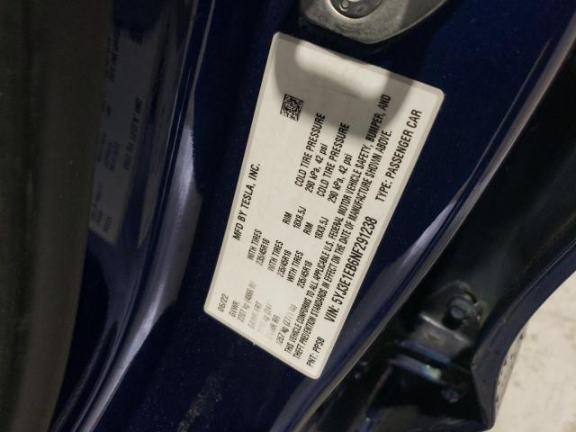 2022 TESLA MODEL 3 5YJ3E1EB6NF291238