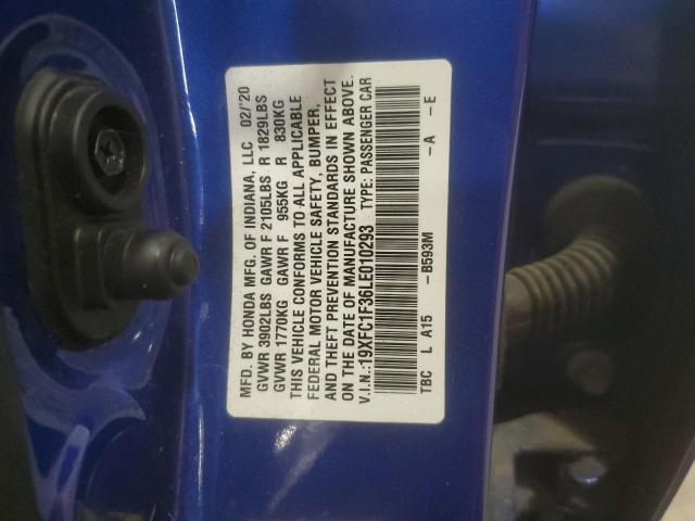 2020 HONDA CIVIC EX 19XFC1F36LE010293