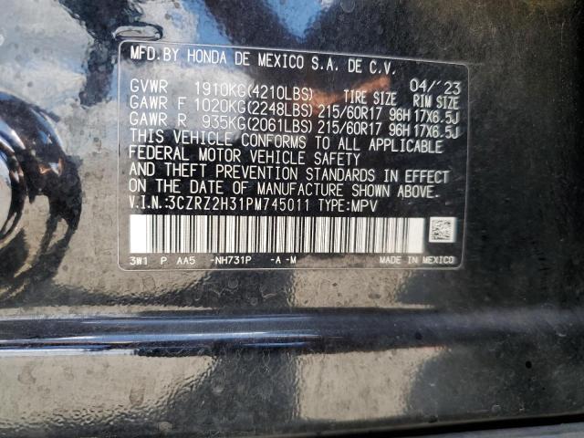 2023 HONDA HR-V LX 3CZRZ2H31PM745011