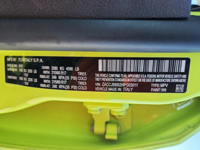 2017 JEEP RENEGADE L - ZACCJBBB2HPG03011