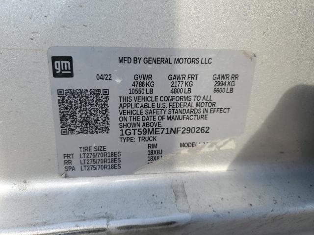2022 GMC SIERRA K25 1GT59ME71NF290262