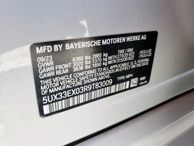 2024 BMW X6 XDRIVE4 5UX33EX03R9T83009