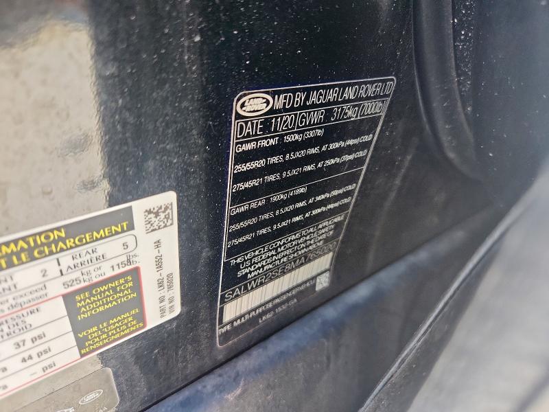 2021 LAND ROVER RANGE ROVE SALWR2SE8MA765020