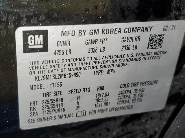 2021 CHEVROLET TRAILBLAZE KL79MTSL2MB159890