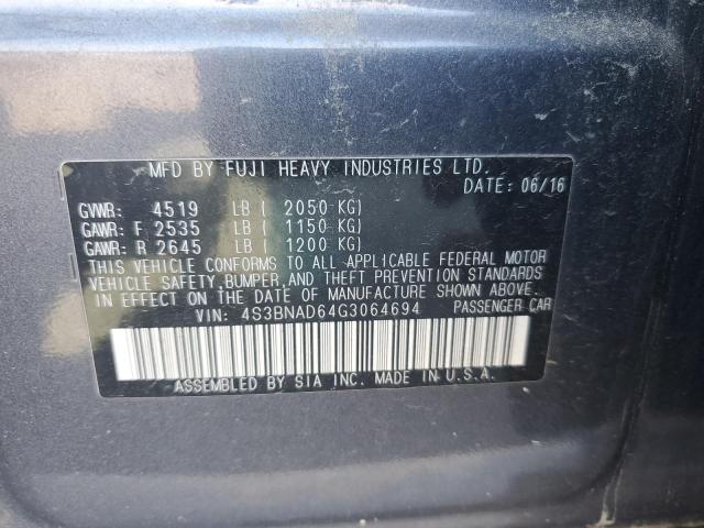 2016 SUBARU LEGACY 2.5 - 4S3BNAD64G3064694