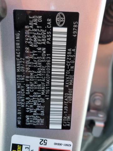 2023 TOYOTA CAMRY SE NIGHT SHADE 4T1G11AK0PU099631
