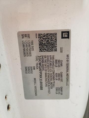 2019 CHEVROLET EXPRESS G2 1GCWGAFPXK1185588