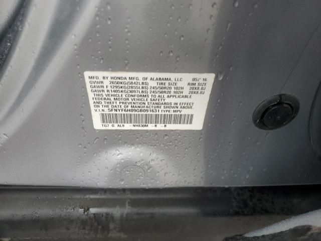 2016 HONDA PILOT ELITE 5FNYF6H09GB091631