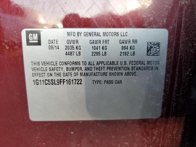 2015 CHEVROLET MALIBU 1LT 1G11C5SL9FF161722