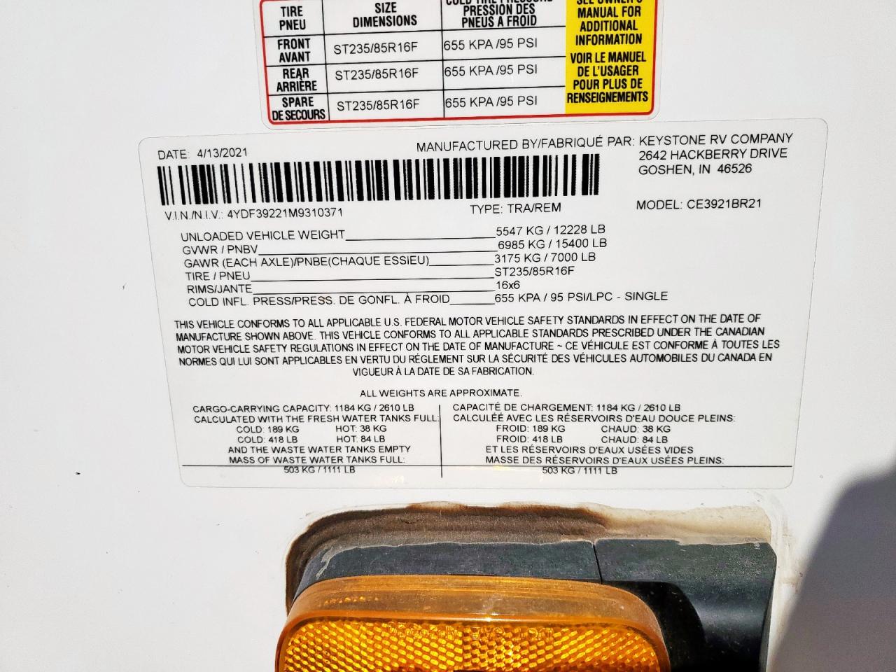 Lot #3285009921 2021 CAME 392