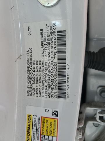 2022 HONDA ACCORD HYB 1HGCV3F29NA020355
