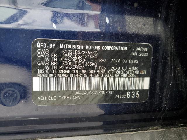 2022 MITSUBISHI OUTLANDER JA4J4UA8XNZ067061