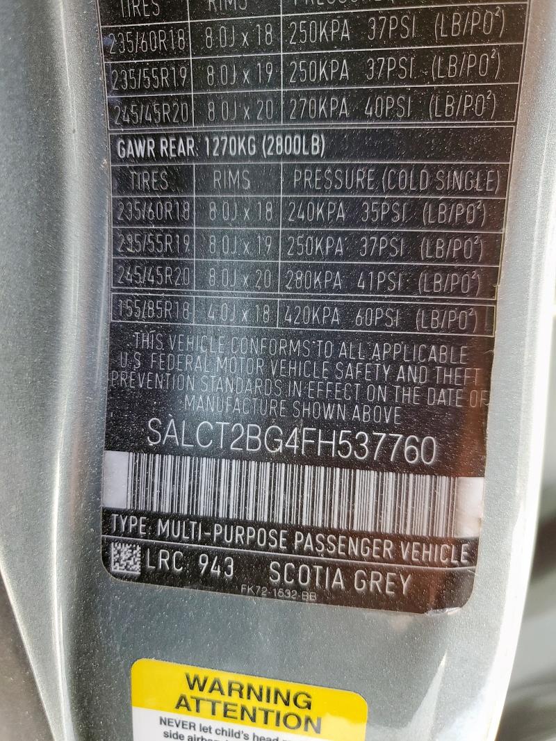 2015 LAND ROVER DISCOVERY SPORT HSE LUXURY SALCT2BG4FH537760