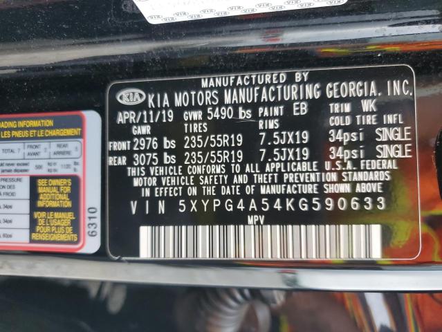 2019 KIA SORENTO LX 5XYPG4A54KG590633