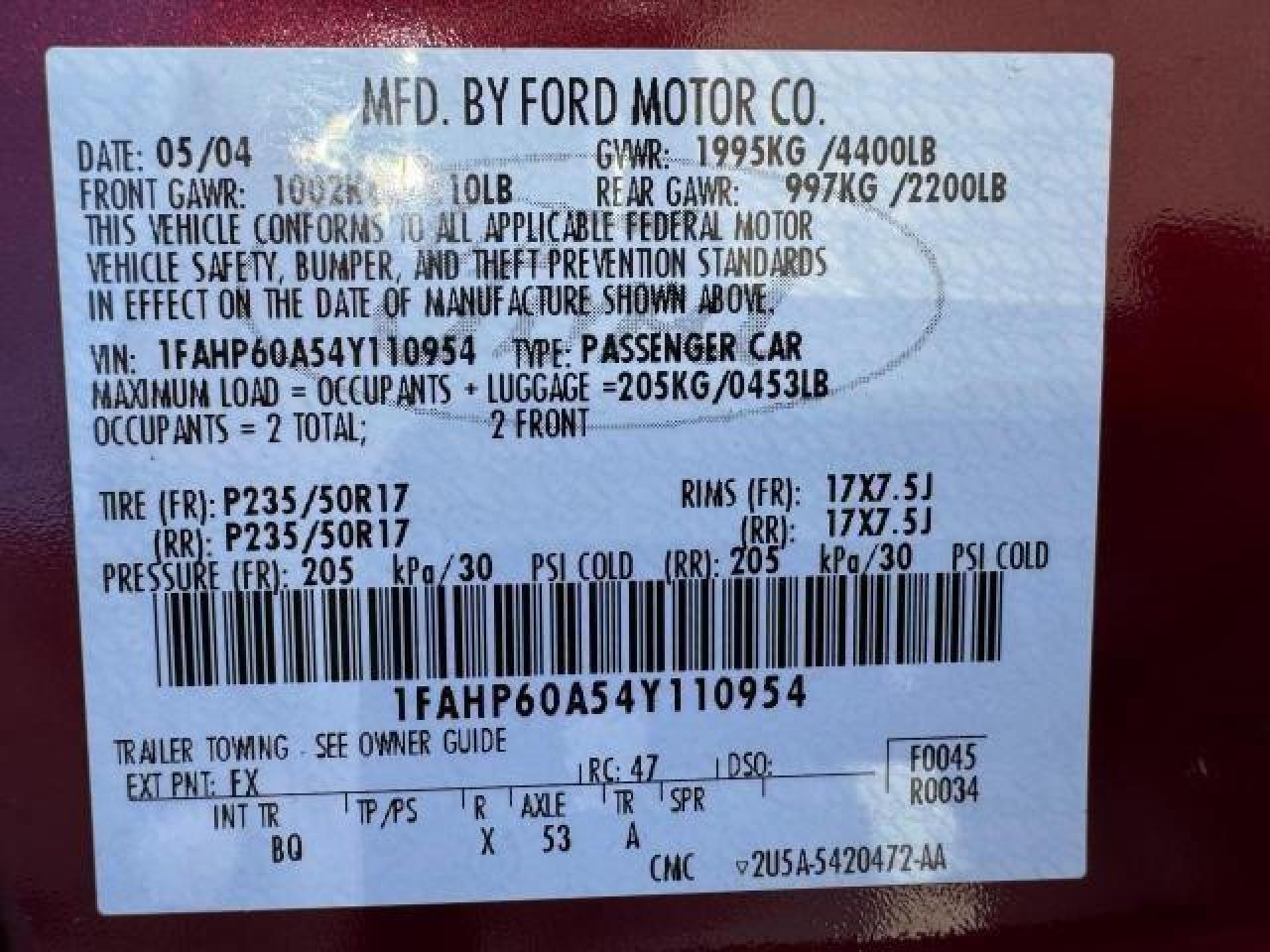 Lot #3227381397 2004 FORD THUNDERBIR