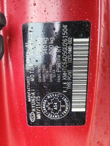 2016 HYUNDAI VELOSTER KMHTC6AD5GU261504