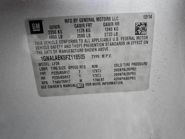 2015 CHEVROLET EQUINOX LS - 1GNALAEK5FZ118505