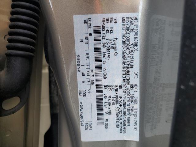 2016 FORD FOCUS TITANIUM 1FADP3N27GL302909