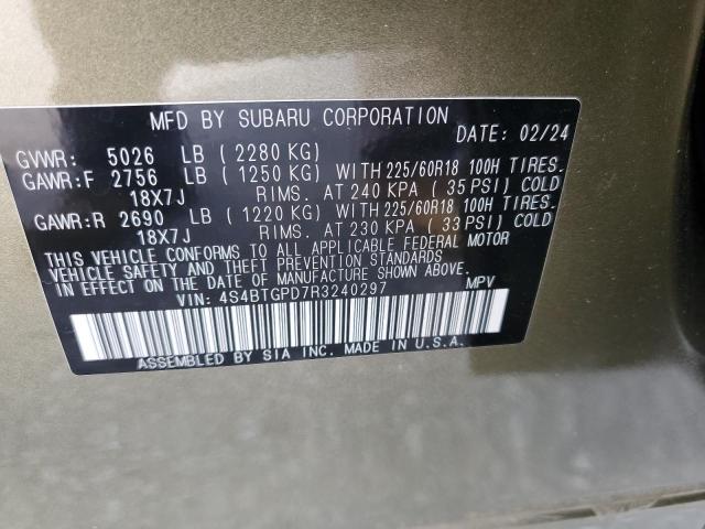 2024 SUBARU OUTBACK TO 4S4BTGPD7R3240297