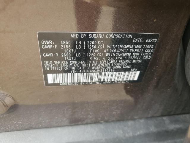 2021 SUBARU OUTBACK LI 4S4BTANC4M3110218