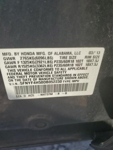 2013 HONDA PILOT EXL - 5FNYF4H50DB052230