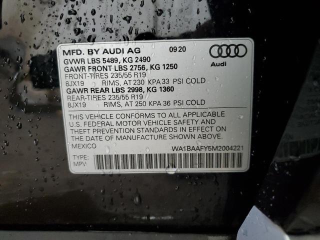 2021 AUDI Q5 PREMIUM WA1BAAFY5M2004221